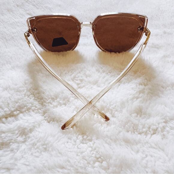 Genevieve Light Brown Rimless Polarized Sunglasses - Picture 11 of 11